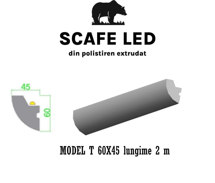 Scafe led polistiren, masca galerie, scafa banda led