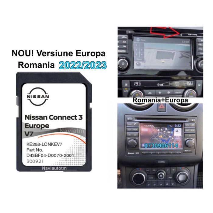 Card Harta Navigatie Nissan LCN3 Qashqai,X-Trail Romania 2023