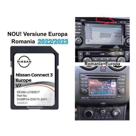 Card Harta Navigatie Nissan LCN3 Qashqai,X-Trail Romania 2022