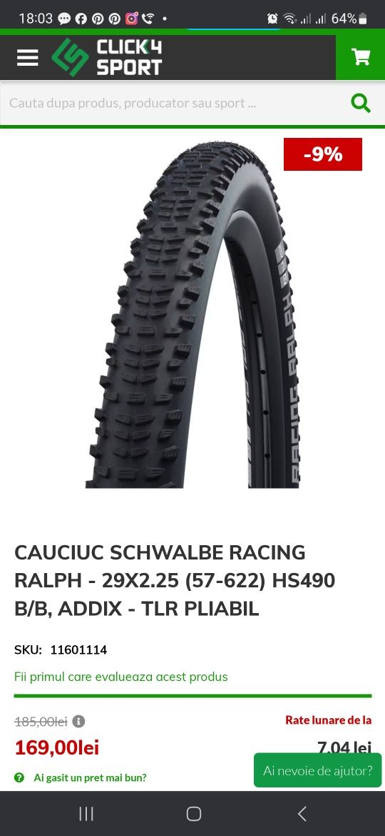 Cauciucuri SCHWALBE RACING RALPH si RAY - 29X2.25 (57-622