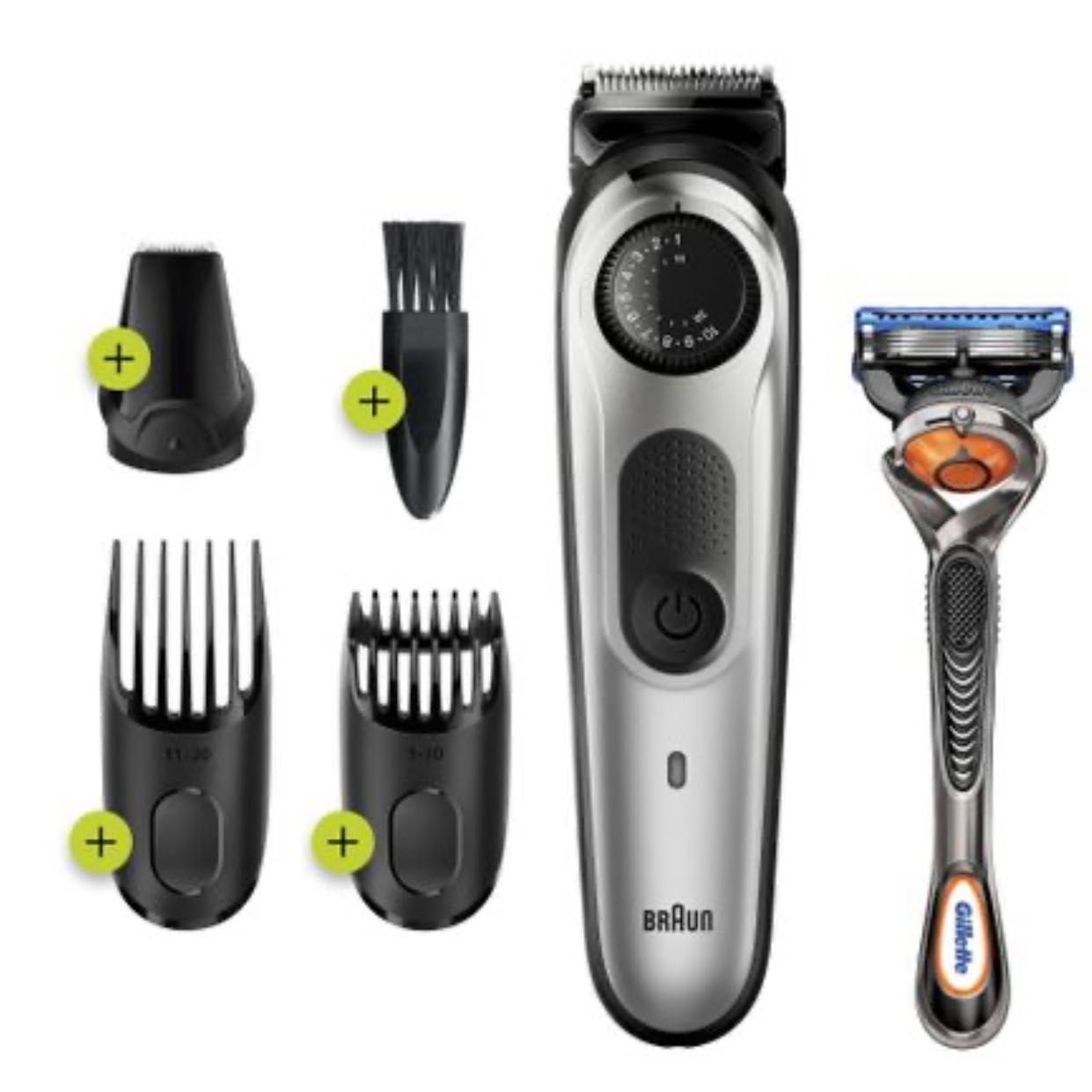 Тример за брада и коса Braun BT 7940 + самобръсначка Gillete и несесер