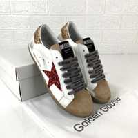 Golden Goose Private EDT leather and glittered sneakers unisex