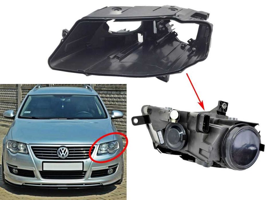 Корпус за фар на VW Passat B6 Халоген