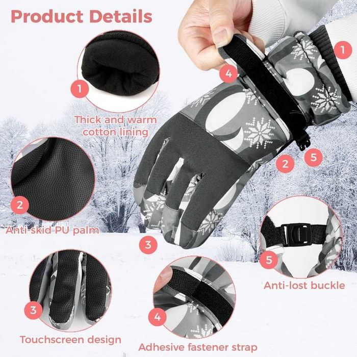 set de mănuși impermeabile și șosete de schi