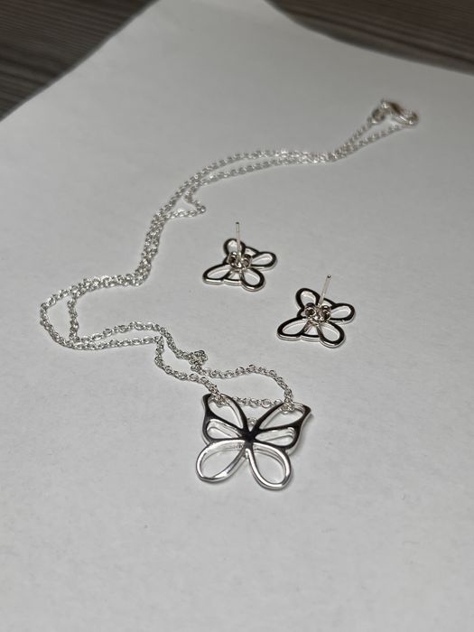 Set de argint cu fluturas