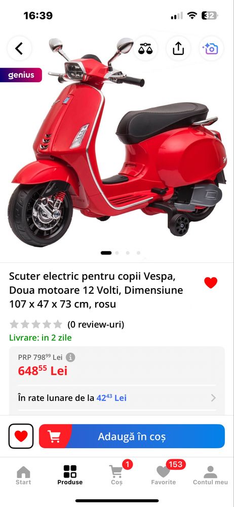Scuter Vespa copii!