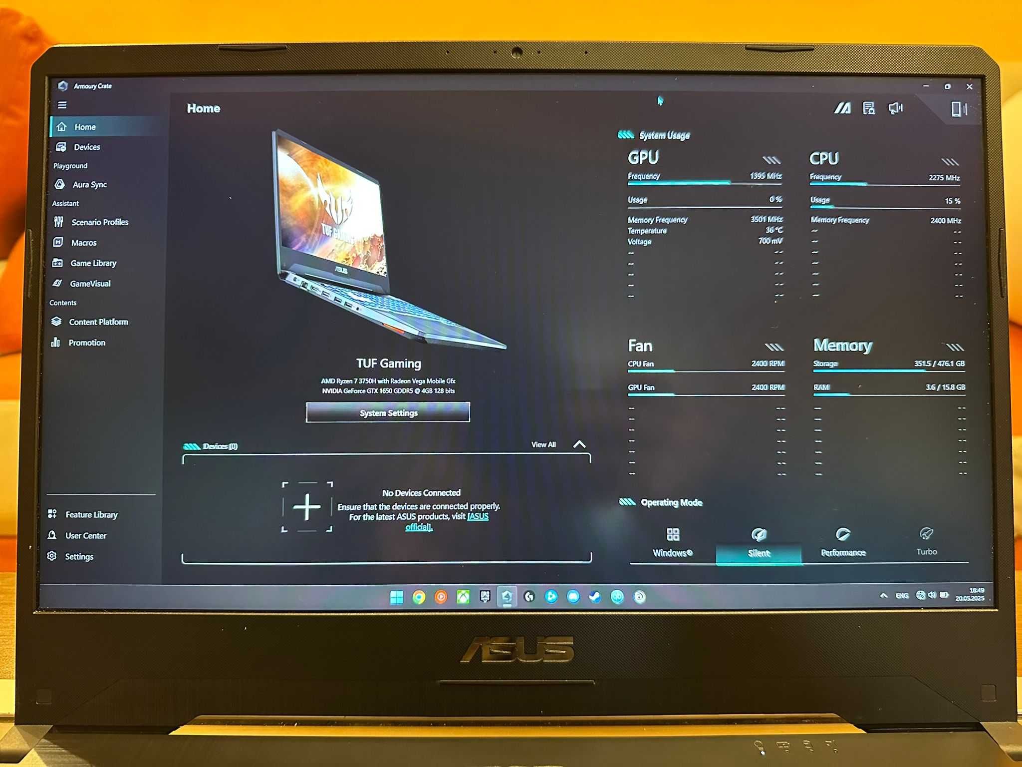ASUS TUF GAMING FX505DT Ryzen 7 3750H 144Hz 16GB 512GB SSD GTX 1650