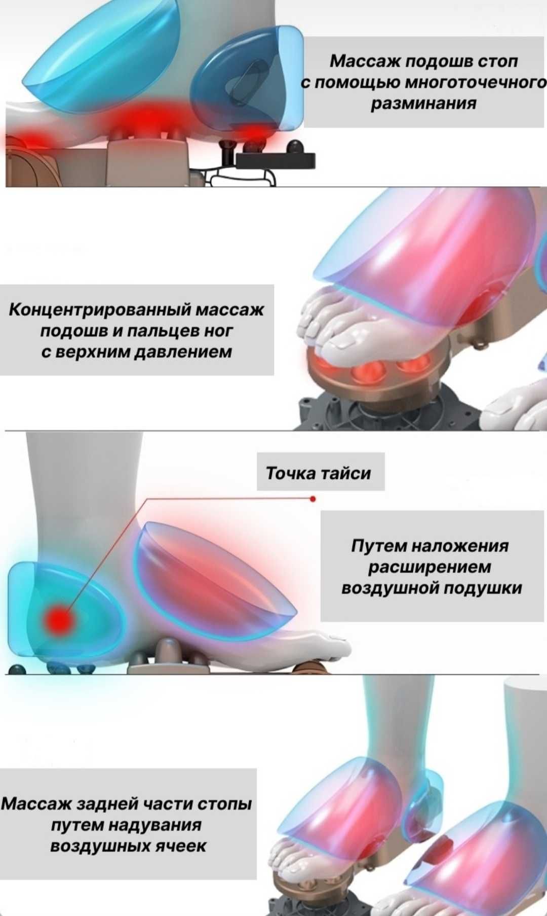 Массажер для ног JH-ZL1, напольный, вибрационный