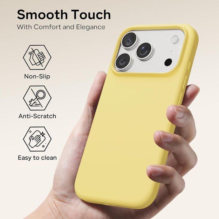 Матов силиконов кейс за apple iphone 17 pro max - жълт