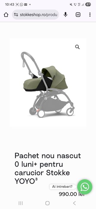 Pachet nou nascut 0 luni+ pentru carucior  Stoke YOYO 3