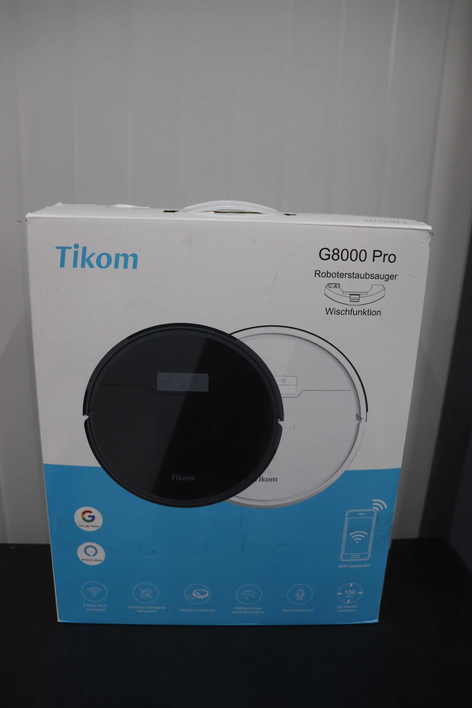 Прахосмукачка-робот Tikom G8000 Pro и Mop, 4500Pa, до 150 мин, App