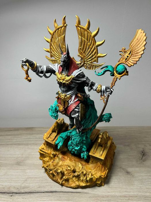 Statuetă Anubis din rășină – pictată manual, 27,5 cm, de colecție