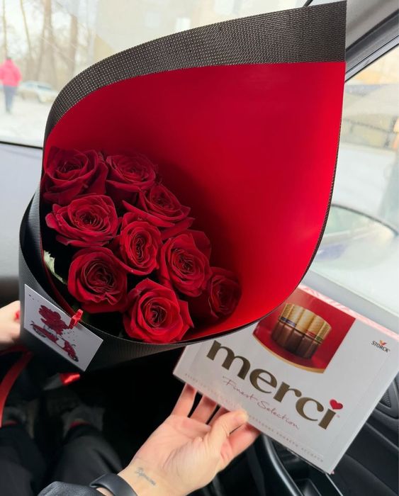 Букет роз с шоколадом в Павлодаре