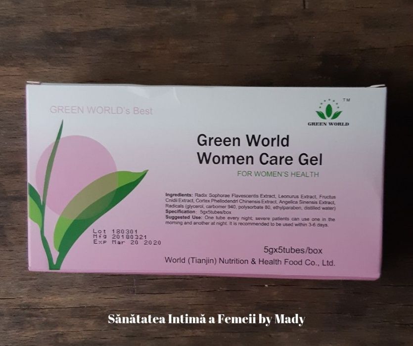 Gel bactericid pentru igiena intima, Green World