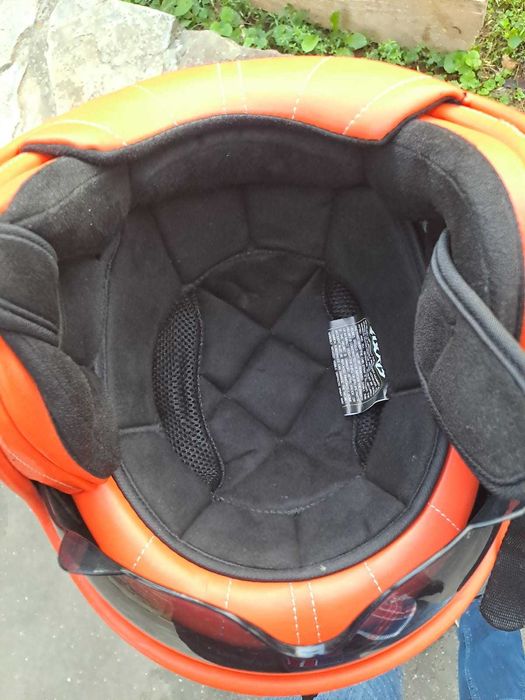 Casca Axxis  portocaliu fluor mat (ochelari soare integrati) marimea M