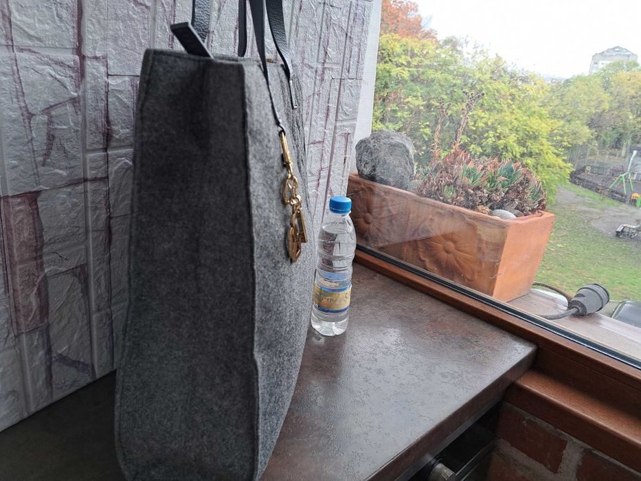 дамска чанта,Stefanel,текстилна сива торба