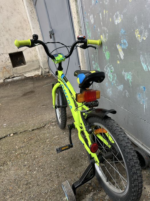 Bicicleta copii omega 16 inch cu roti ajutatoare