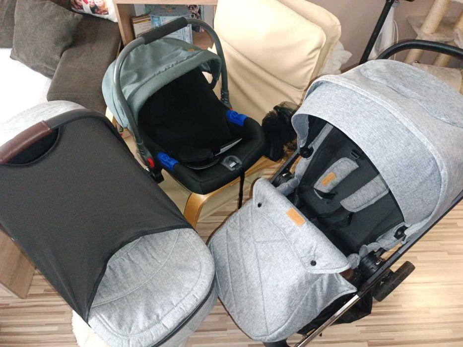 CANGAROO Комбинирана количка 3в1 EMPIRE Сива