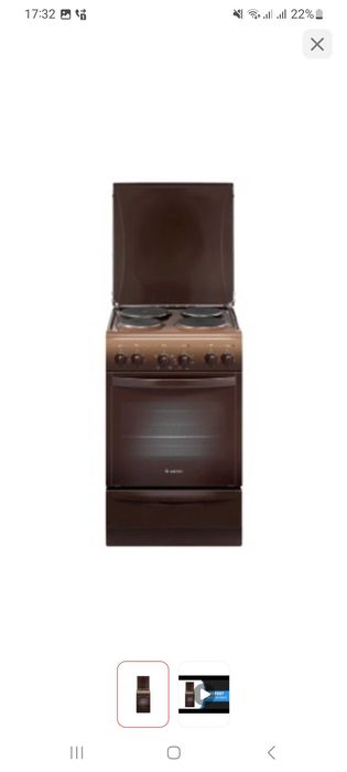 Электро плита 4 комфорки Hansa коричневый цвет