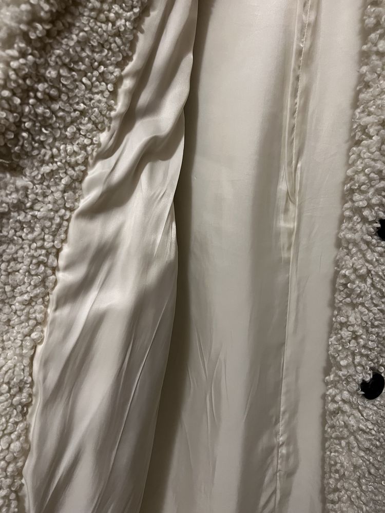 Зара Zara палто бяло каракул