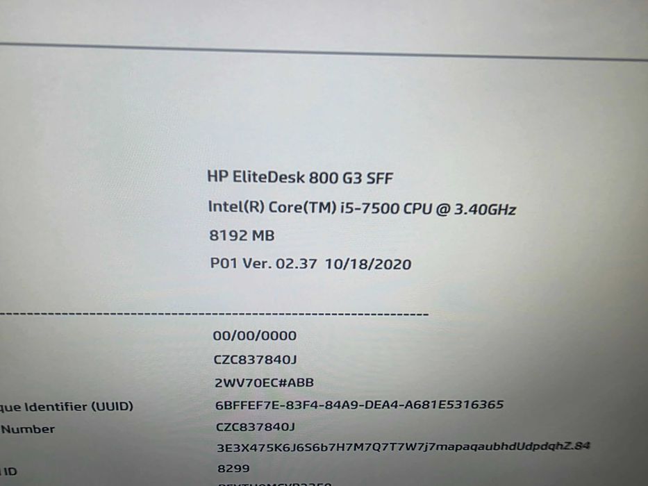 Vand unitate pc calculator/Sff/NAS HP elitedesk 800 G3 i5