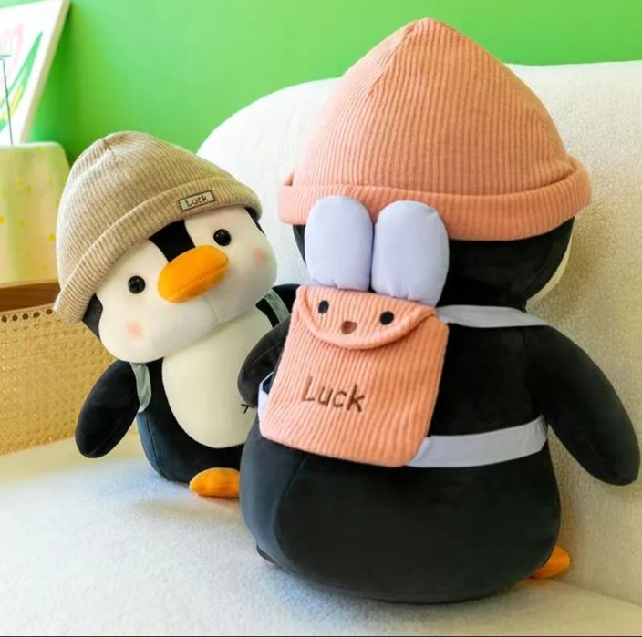 Плюшен Пингвин с Шапка и раничка Kawaii, 25см