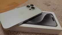 Iphone 15 Pro Titanium Alb 512 GB - impecabil, cutie + factura, huse