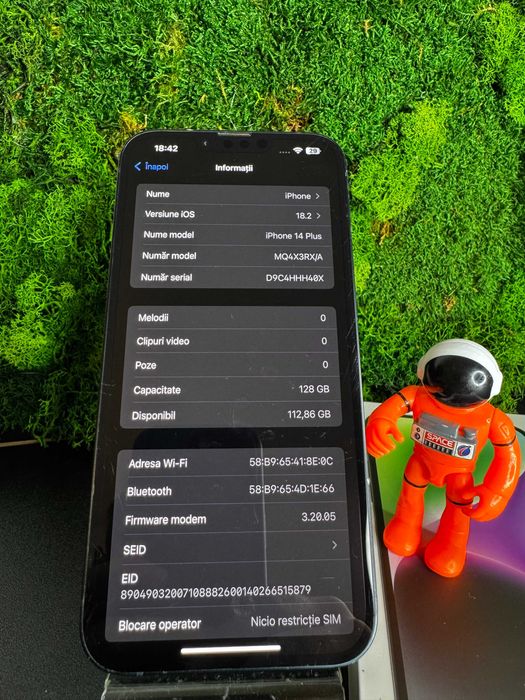iPhone 14 Plus Midnight Black Negru 128GB 88% Baterie #6003