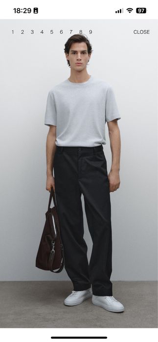 Светлосива тениска Massimo Dutti Premium M