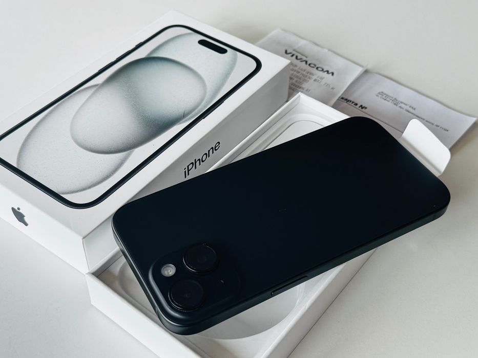 Iphone 15 128GB Black 100% Батерия! Гаранция 1 година