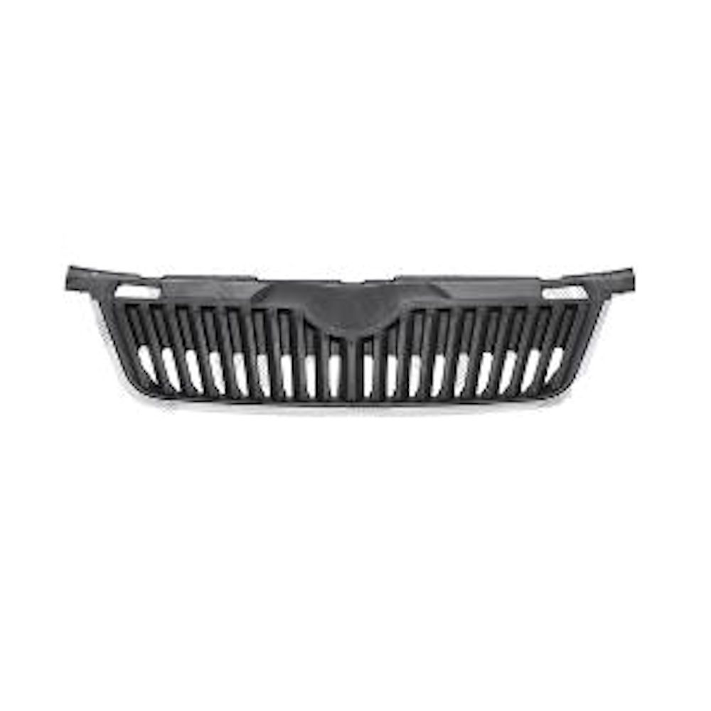 Grila radiator, masca fata Skoda Fabia 2 (5j), 04.2010-03.2015, Roomster/Praktik 04.2010-, parte montare centrala, crom/negru, 691605-4, Aftermarket