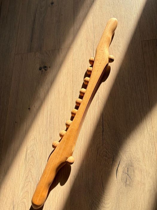Палка массажная, деревянная