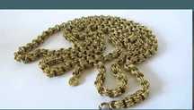Colier argint placat 18k, vechi, marcaj 84
