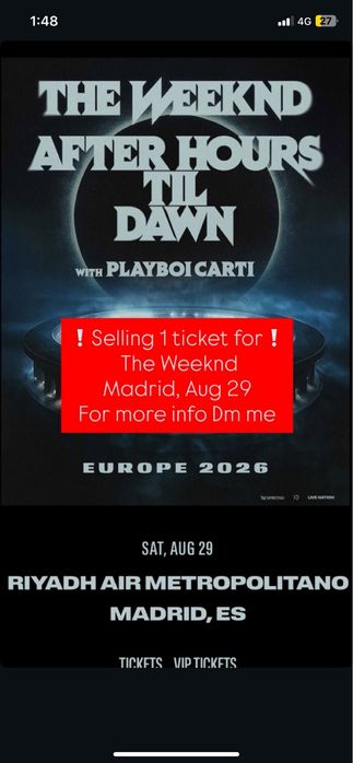 Билет за концерта на The Weeknd