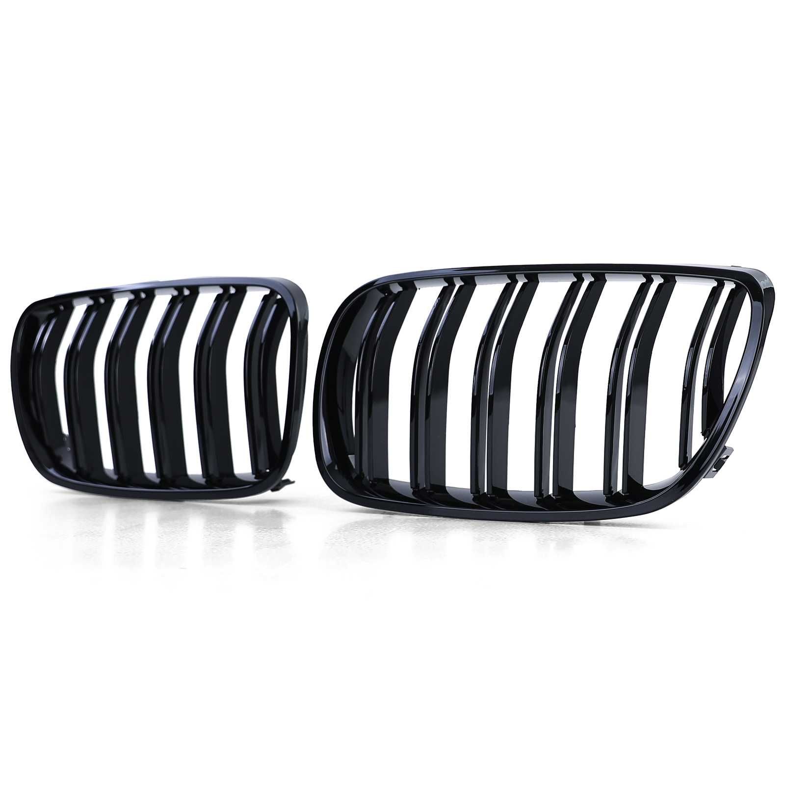 Set Grile Duble M Nari Bara Fata BMW X3 E83 2006-2011, Negru Lucios