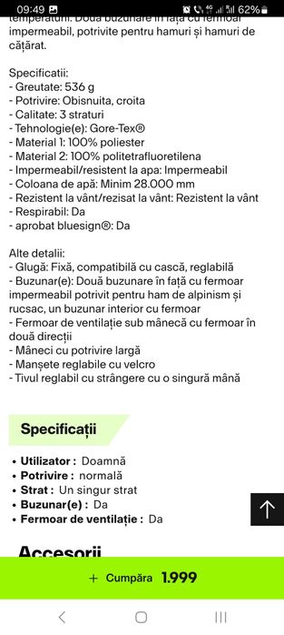 Mammut,  Jacheta de Dama  cu glugă crater hs,  disponibil Mărimea L