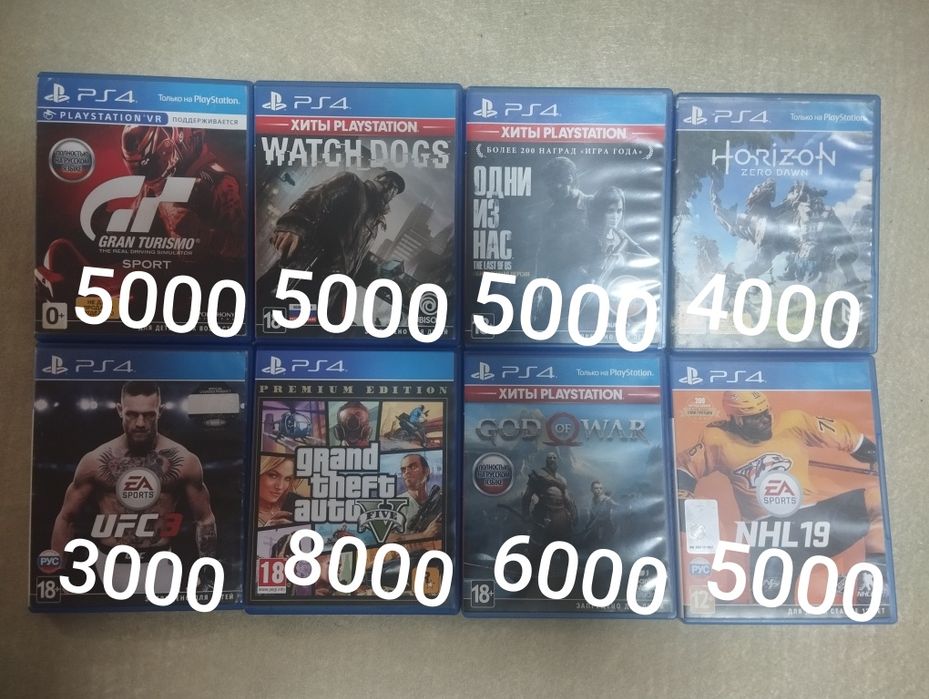 Диски на Sony Playstation 4,5