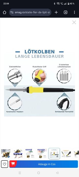 Vând Statie fier de lipit si reluare cu aer cald 2in1, Folixs