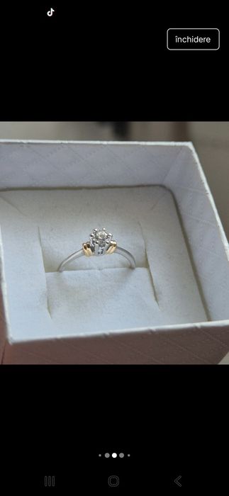 Inel aur 18k cu diamant natural