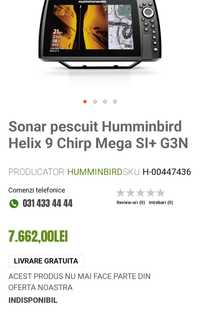 Sonar Humminbird Helix 9 Chirp Mega SI+ Mega DI+ GPS G3N