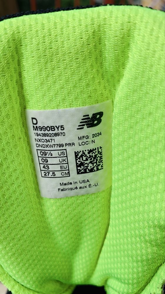 New Balance 990v5 Made in USA