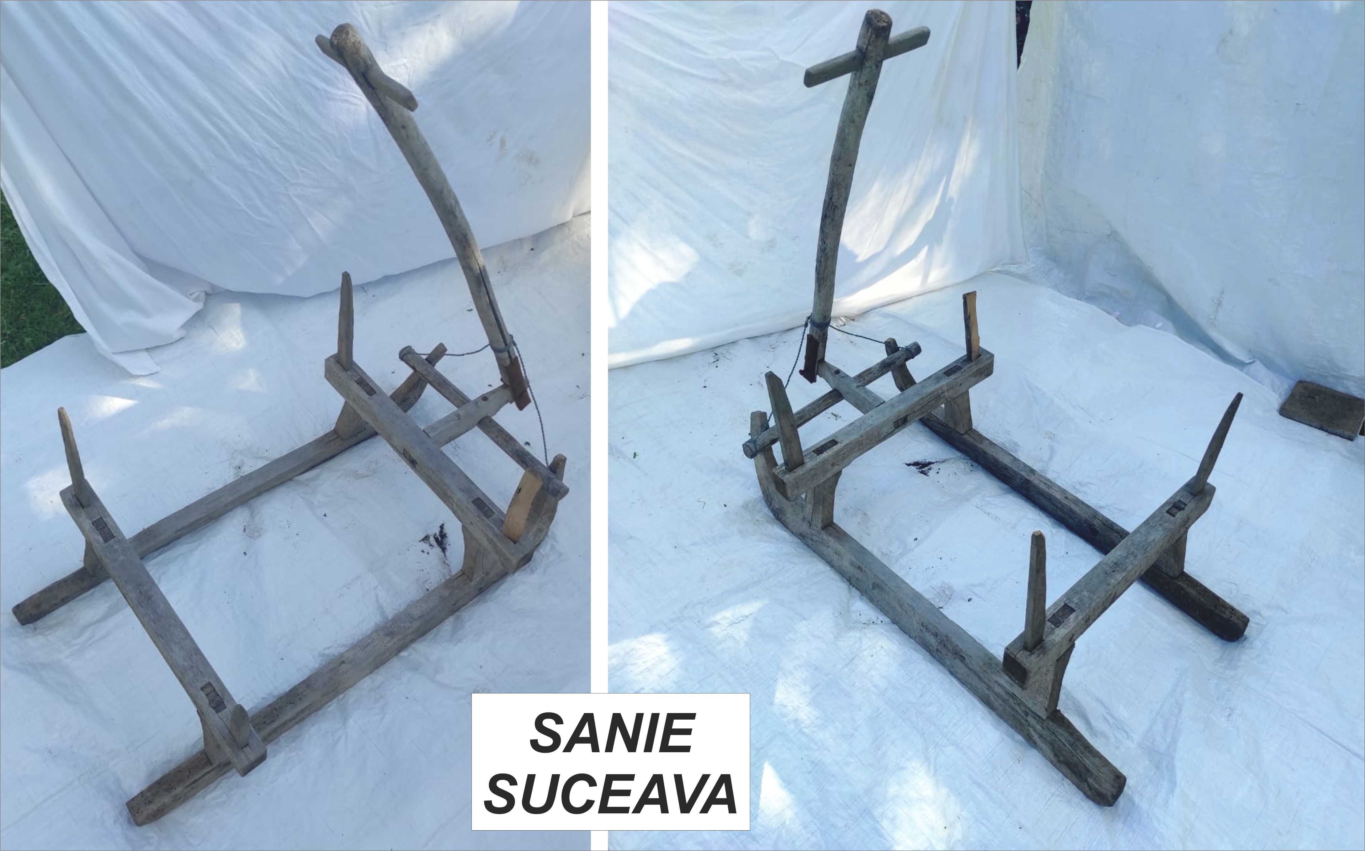 Pluguri vechi din lemn si fier + Sanie din lemn functionala
