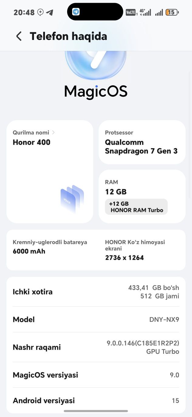 Honor 400  512GB