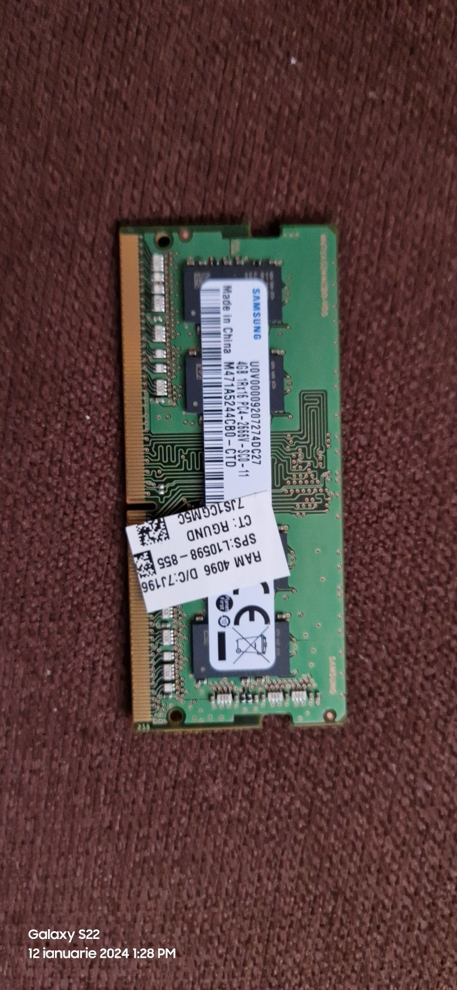 Memorie RAM 4Gb DDR4 Frecventa 2666Mhz Samsung pentru laptop
