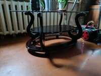 Стеклянный столик на колесиках