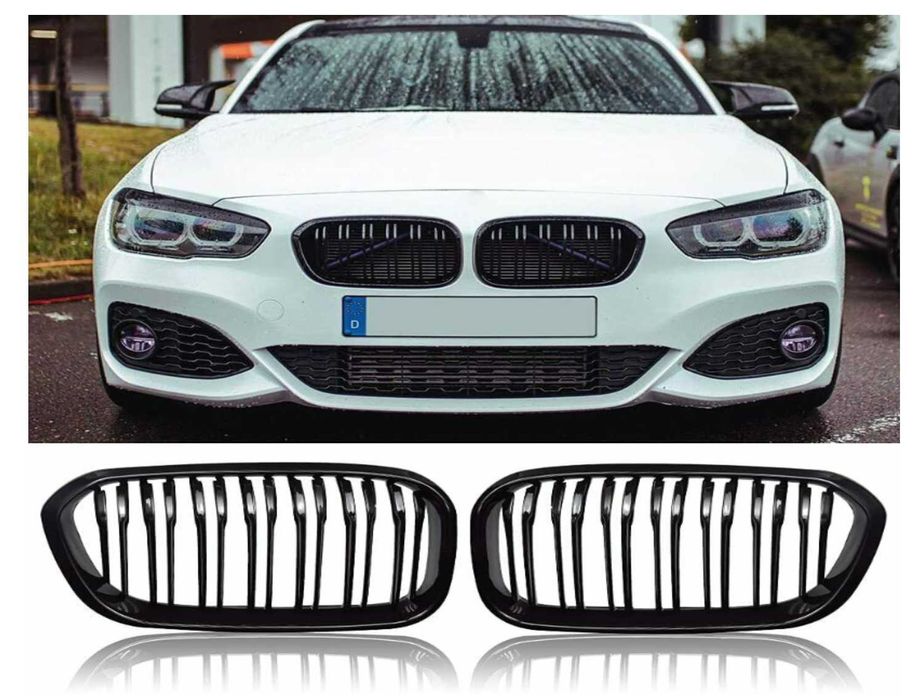 Бъбреци за BMW 1-ва серия F20 / F21 Черен Гланц  (2015-2017) фейслифт