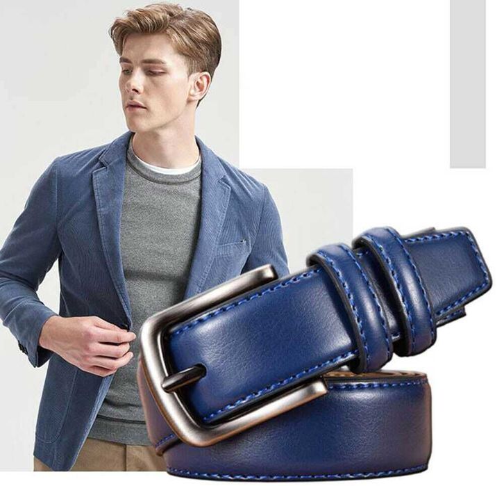 Curea albastra 110cm. Casual Bussiness. Noua in ambalaj!