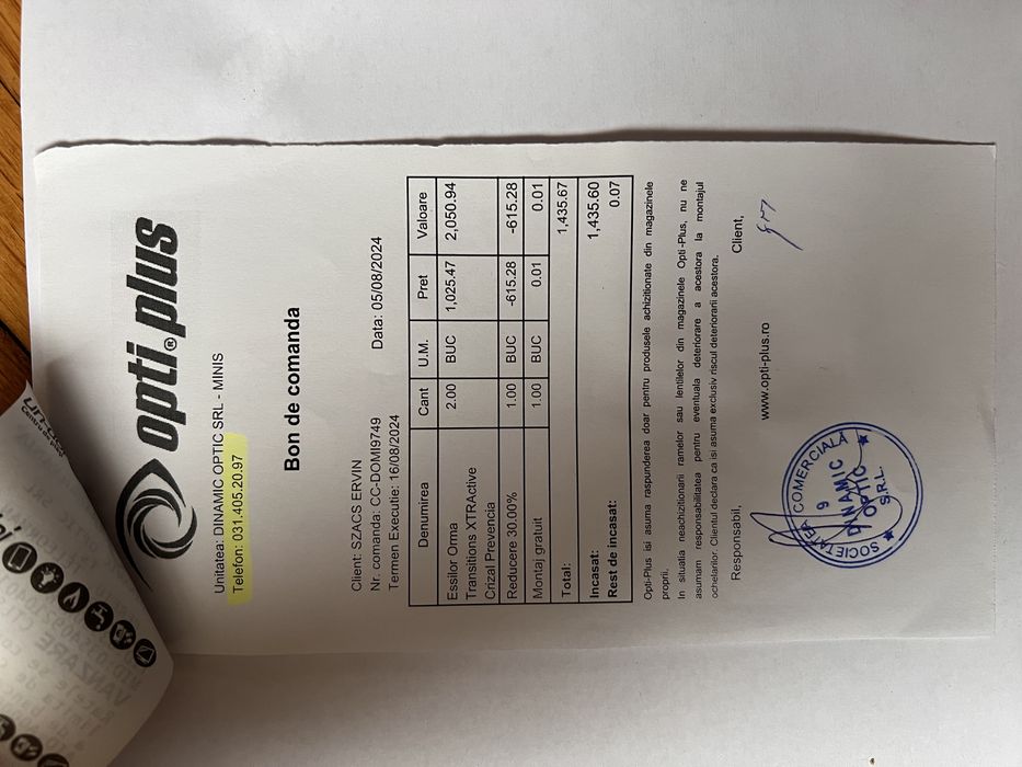 Lentile Essilor cu dioprii