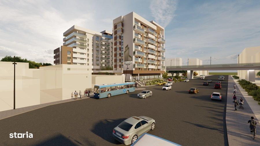 ARHITECTURA MODERNA - ap 2 camere decomandat, bloc nou-BRAUS RESIDENCE
