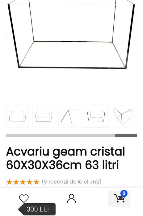 Acvariu capacitate 60 l sau schimb cu filtru extern
